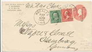 1902 Nogales Ariziona Territory Cancels On Vf Cover To Hamburg Germany