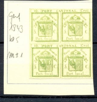 Switzerland Fournier Forgery Affixed To Page Mi 1 2 Pairs No Gum Marked Faux