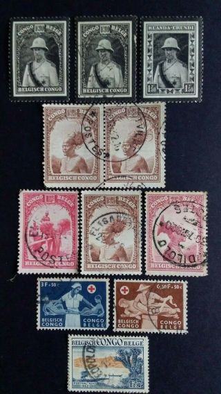 Belgium Congo Great Old Stamps As Per Photo.  Very