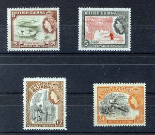 British Guiana 1963 - 65 Definitives Sg354/360 Mnh
