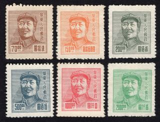 East China 1949 Group Of 6 Stamps Gs Mh