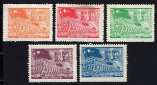 East China 1949 Set Of Stamps Mi 82 - 86 Mng