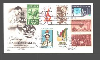 Us Fdc 17 May 1984 Artcraft Cachet Saluting Health Research Ny Multi Stamps