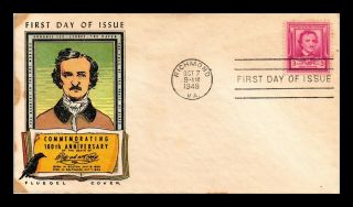 Dr Jim Stamps Us Edgar Allan Poe Fdc Fluegel Cover Scott 986 Richmond Virginia