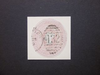 Gb Stationery Qv 1d Pink Philatelic Quarterly Brighton Advertising Ring Cut Out