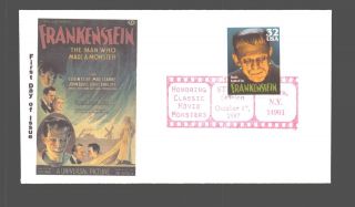 Us Fdc 1997 Cachet Boris Karloff As Frankenstein Class Movie Monsters Ny