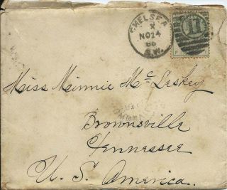 Gb 1886 5d Dull Green Cover With Chelsea Sw11 Duplex To Tennessee Usa