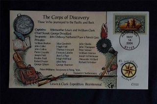 Lewis & Clark 37c Stamp Fdc Handpainted Collins N3841 Sc 3854 Corps Of Discovery