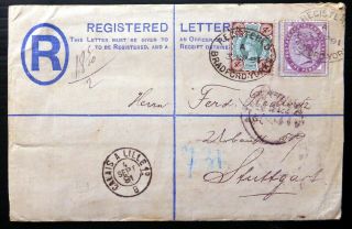 Gb Queen Victoria Registered Letter To Stuttgart Da 21