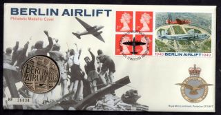 1999 Berlin Airlift Coin Medal Fdc Brize Norton Pmk Ws8383