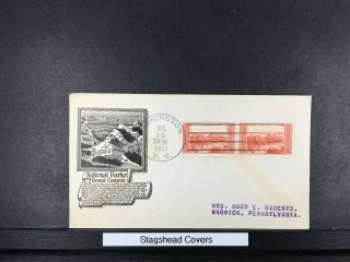 Us Fdc 24 Jul 1934 Anderson Cachet National Parks Grand Canyon Wash Dc Pair