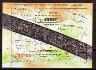 Hungary - 1999.  Total Solar Eclipse With Hologram And Map - Souvenir Sheet - Mnh