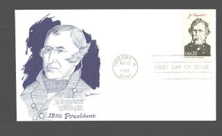 Us Fdc 22 May 1986 Cachet Zachary Taylor 12th President Chicago Il