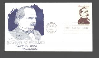 Us Fdc 22 May 1986 Cachet President Grover Cleveland Chicago Il