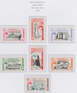 Lundy Island Silver Jubilee Issue Surface Mail 1954 Umm