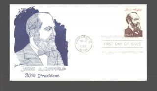 Us Fdc 22 May 1986 Cachet President James A Garfield Chicago Il 22c Stamp