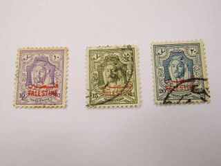 Jordan /overprint/palestine 1948 King Abdullah Set Of 3,  Inc.  10/15/20 Mils