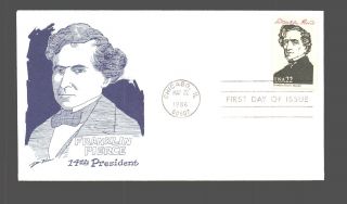 Us Fdc 22 May 1986 Cachet President Franklin Pierce Chicago Il