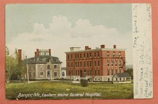 1906 Dpo 1899 - 1908 Nelson Me Maine Cancel Bangor Hospital Postcard