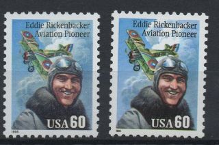 Mnh - 2998/a - Eddie Rickenbacker - 2 Types Small And Large Date