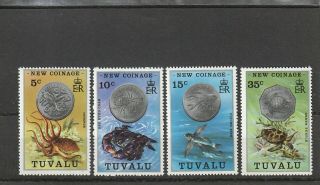 A91 - Tuvalu - Sg26 - 29 Mnh 1976 Coinage & Marine Life