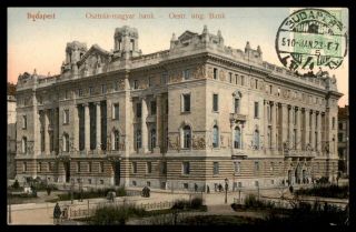 Hungary Budapest Ostrak Magyar Bank 1923 Colored Postcard