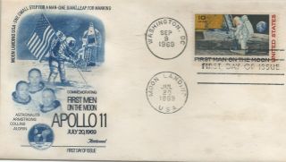 Fdc - Usa Commemorating First Man In The Moon Apollo 11 1969