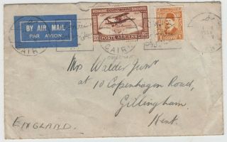Egypt 1934 Imperial Airways Official Air Mail Cover Cairo - Gillingham England