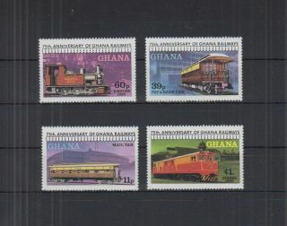 T695.  Ghana - Mnh - Transport - Locomotives - 75th Anniversary Pf Railway