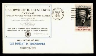 Dr Who 1970 Uss Dwight D.  Eisenhower Keel Laid Navy Ship C120343