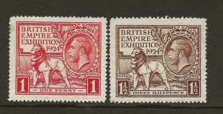 Gb 1924 British Empire Exhibition Wembley Set Sg430 - 1 Fine