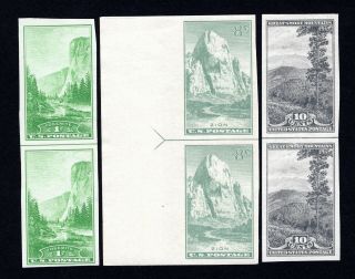Usa 1935 Pairs Stamps Scott 756,  763,  765 Mh Cv=15$