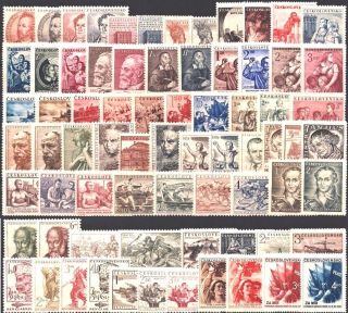 Czechoslovakia Csr,  Stamps Complet Year 1952,  Mnh Without Sheets