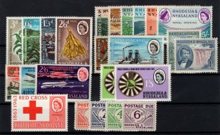 P119483/ British Rhodesia & Nyasaland – 1955 / 1963 Mh / Mnh Lot