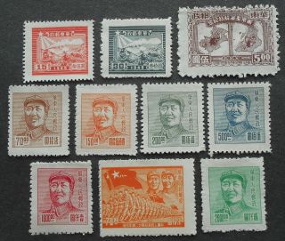 China - Eastern Provinces 1949 Group Of Stamps,  Mi 49c - 50c,  59a,  65 - 73,  82,  Mng