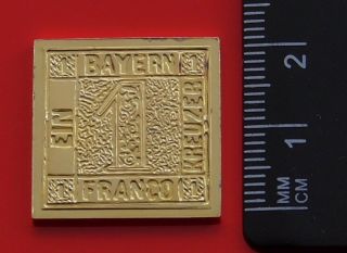 Modern Gold plated 8.  1g Silver Stamp Ingot Bayern German Germany 1 Kreuzer 2
