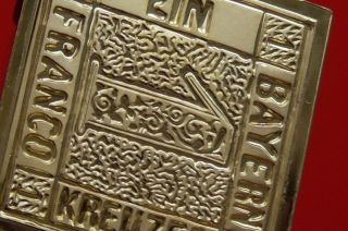 Modern Gold plated 8.  1g Silver Stamp Ingot Bayern German Germany 1 Kreuzer 4
