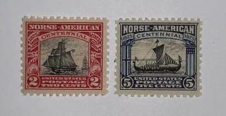 Travelstamps: 1925 US Stamps Scott s 620 & 621,  Norse - American,  og,  MNH 2
