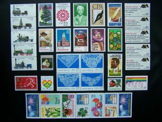 Us Stamps 1987 Year Complete Set,  Scott 2246 - 2251,  2267 - 2274,  2336 - 2238.  Og,  Mnh
