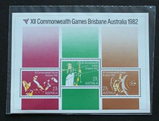 Australia - 1982 Scarce Commonwealth Games S/sheet Mnh Rr