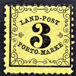 Germany - 1862 Bayern - 3k Postage Due - Never Hinged - 2 Scans