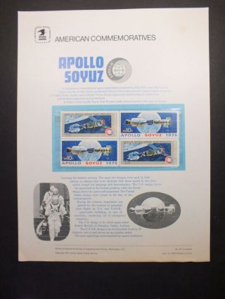 Us Event 1975 American Commemoratives Apollo Soyuz Space Test Project Stamps