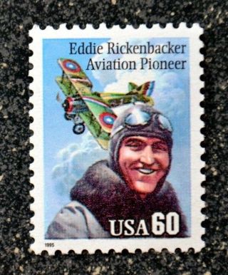 1995usa 2998 60c Eddie Rickenbacker Aviation Pioneer - Nh Small Date