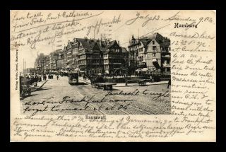 Dr Jim Stamps Baumwall Hamburg Germany Bavaria Street View Postcard 1902