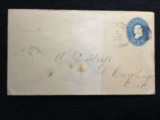 1891 Sparta,  Wisconsin Postal Cover With 1 Cent Scotts U294 " Franklin " Stamp
