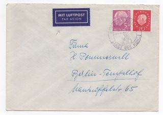 1961 Germany Air Mail Cover Essen To Berlin Tempelhof Sg1105 Sg1221 Nitsch