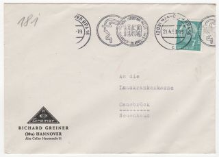 1959 Germany Event Cover German Industry Fair Hannover To Osnabrück Slogan