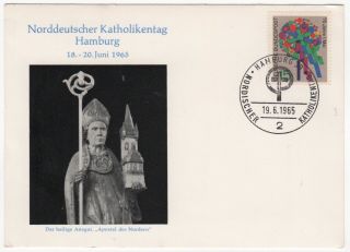 1965 Germany Event Cover North German Catholic Day Hamburg Postcard Sg1396