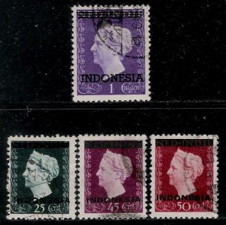 Indonesia 1948 Interim Stamps - Overprinted Indonesia On Dutch Indie Stamps