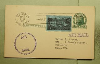 Dr Who 1957 Canal Zone Fdc Gogas Hospital Aniv Ovpt Postal Card Airmail E42499